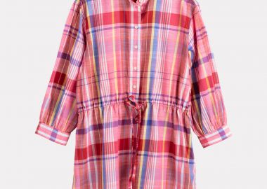 Gant γυναικείο mini καρό φόρεμα με κουμπιά - 4503082 Ροζ - GANT - 