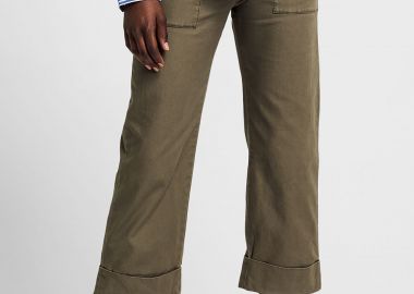Gant γυναικείο παντελόνι cropped μονόχρωμο - 4150101 Χακί - GANT - 
