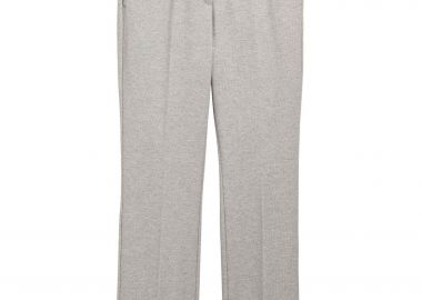 Gant γυναικείο παντελόνι μονόχρωμο cropped με πικέ υφή και τσέπες - 4150087 Γκρι - GANT - 