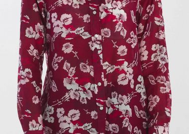 Gant γυναικείο πουκάμισο με all-over floral και ριγέ print - 4320100 Μπορντό - GANT - 