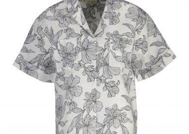 Gant γυναικείο πουκάμισο με λινάρι και floral print Regular Fit - 4300645 Μπλε Σκούρο - GANT - 