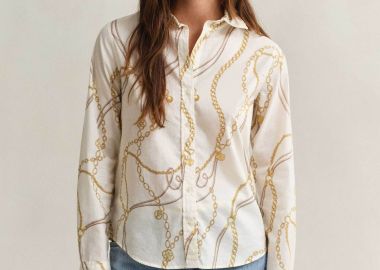 Gant γυναικείο πουκάμισο με print Regular Fit - 4300625 Εκρού - GANT - 