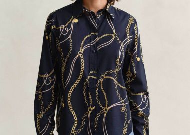 Gant γυναικείο πουκάμισο με print Regular Fit - 4300625 Μπλε Σκούρο - GANT - 