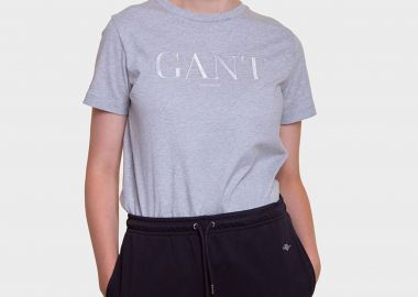 Gant γυναικείο σορτς μονόχρωμο με ελαστική μέση και κεντημένο λογότυπο Regular Fit - 4200273 Μαύρο - GANT - 