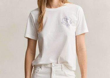 Gant γυναικείο T-shirt με graphic print Regular Fit - 4201440 Λευκό - GANT - 