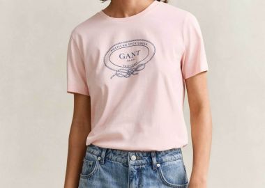 Gant γυναικείο T-shirt με graphic print Regular Fit - 4201440 Ροζ Ανοιχτό - GANT - 