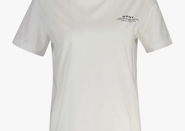 Gant γυναικείο T-shirt με logo print Regular Fit - 4201487 Λευκό - GANT - 