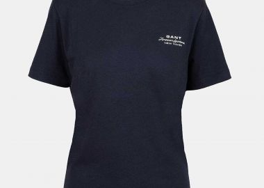 Gant γυναικείο T-shirt με logo print Regular Fit - 4201487 Μπλε Σκούρο - GANT - 