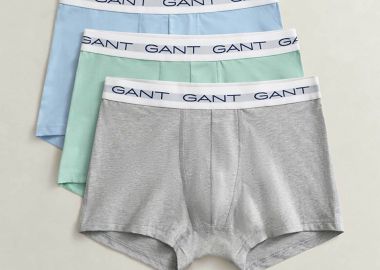 Gant σετ ανδρικά εσώρουχα trunk με λογότυπο Slim Fit (3 τεμάχια) - 902613003 Γκρι - GANT - 