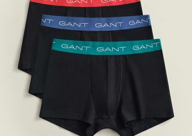 Gant σετ ανδρικά εσώρουχα trunk με λογότυπο Slim Fit (3 τεμάχια) - 902613003 Μαύρο - GANT - 