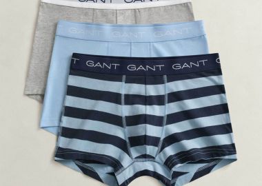 Gant σετ ανδρικά εσώρουχα trunk με λογότυπο Slim Fit (3 τεμάχια) - 902613043 Γαλάζιο - GANT - 