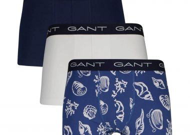 Gant σετ ανδρικά εσώρουχα trunk με λογότυπο Slim Fit (3 τεμάχια) - 902613053 Μπλε - GANT - 