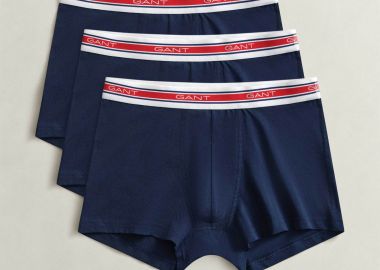 Gant σετ ανδρικά εσώρουχα trunk με λογότυπο Slim Fit (3 τεμάχια) - 902613073 Μπλε Σκούρο - GANT - 