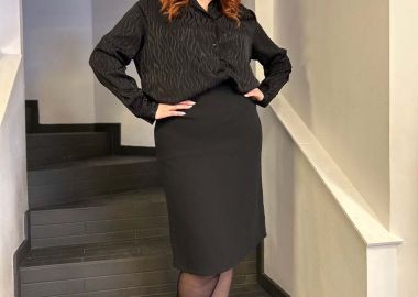 GAP bigsize γυναικεία μιντι μαύρη φούστα - SOU - 