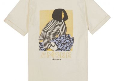 GARCIA Γυναικείο T-Shirt με Print - Μπεζ-O260006 - GARCIA - 