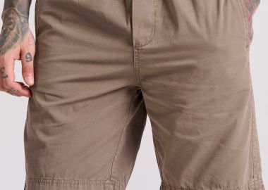 Garment dyed chino βερμούδα σε ζακάρ ύφασμα - FUNKY BUDDHA - 