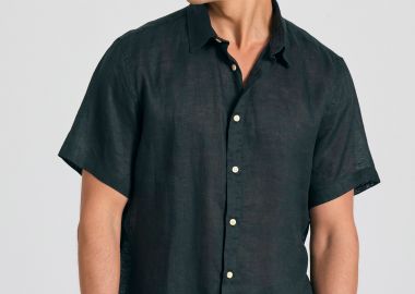 Garment dyed κοντομάνικο λινό πουκάμισο - The essentials - FUNKY BUDDHA - 