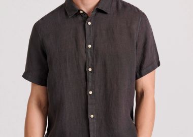 Garment dyed κοντομάνικο λινό πουκάμισο - FUNKY BUDDHA - 
