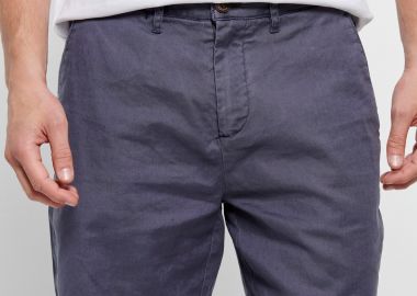 Garment dyed linen blend chino βερμούδα - FUNKY BUDDHA - 