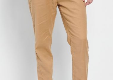 Garment dyed linen blend chino παντελόνι - FUNKY BUDDHA - 