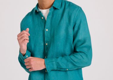 Garment dyed λινό πουκάμισο - The essentials - FUNKY BUDDHA - 