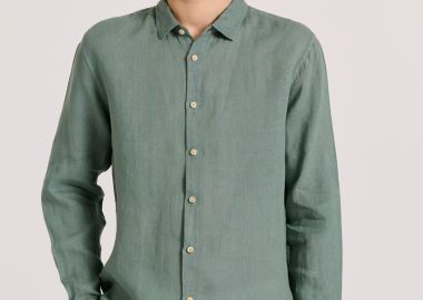 Garment dyed λινό πουκάμισο - The essentials - FUNKY BUDDHA - 
