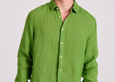 Garment dyed λινό πουκάμισο - The essentials - FUNKY BUDDHA - 