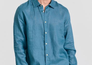 Garment dyed λινό πουκάμισο - The essentials - FUNKY BUDDHA - 