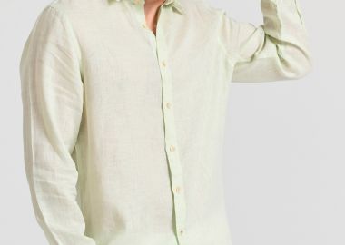 Garment dyed λινό πουκάμισο - The essentials - FUNKY BUDDHA - 