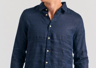 Garment dyed λινό πουκάμισο - The essentials - FUNKY BUDDHA - 