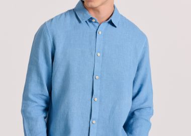 Garment dyed λινό πουκάμισο - The essentials - FUNKY BUDDHA - 