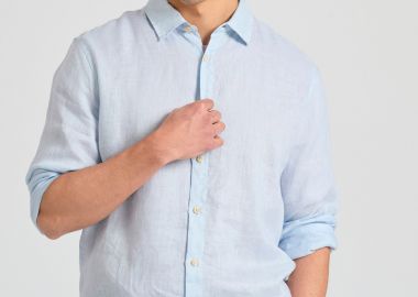 Garment dyed λινό πουκάμισο - The essentials - FUNKY BUDDHA - 