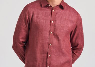 Garment dyed λινό πουκάμισο - The essentials - FUNKY BUDDHA - 