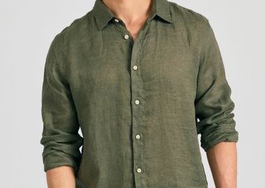Garment dyed λινό πουκάμισο - The essentials - FUNKY BUDDHA - 