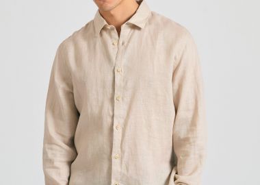 Garment dyed λινό πουκάμισο - The essentials - FUNKY BUDDHA - 