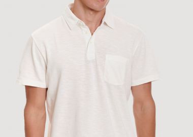 Garment dyed polo μπλούζα από φλάμα - FUNKY BUDDHA - 