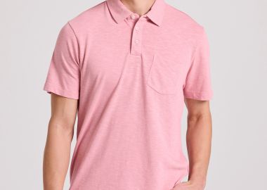 Garment dyed polo μπλούζα από φλάμα - FUNKY BUDDHA - 