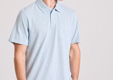 Garment dyed polo μπλούζα από φλάμα - FUNKY BUDDHA - 