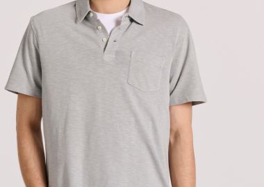Garment dyed polo μπλούζα από φλάμα - FUNKY BUDDHA - 