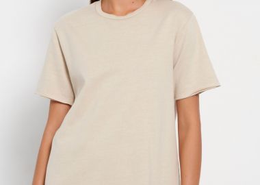 Garment dyed t-shirt με raw edges - FUNKY BUDDHA - 