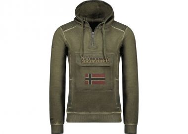 Geographical Norway Gymclass EO Tiedye Badge sweatshirt M WU8270HGNOKAKI - Geographical Norway - 