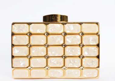 Γεωμετρική τσάντα φάκελος με marbled υφή - MAT FASHION - 