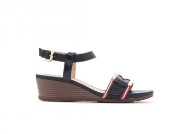 Geox D828QD 05402 C4181 Δερμάτινες Ανατομικές Πλατφόρμες σε Navy Μπλε Χρώμα - Geox - 