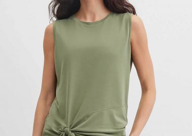 Gerry Weber γυναικεία αμάνικη μπλούζα με δέσιμο - N61275174040 Λαδί - GERRY WEBER - 