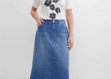 Gerry Weber γυναικεία denim φούστα midi - N65615395042 Denim Blue - GERRY WEBER - 