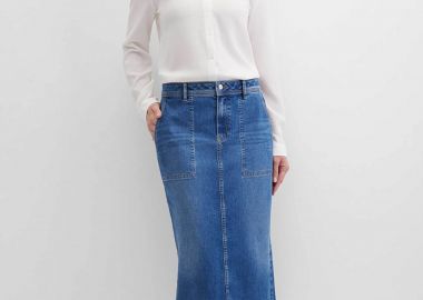Gerry Weber γυναικεία denim φούστα midi - N65682396042 Denim Blue - GERRY WEBER - 