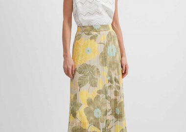 Gerry Weber γυναικεία φούστα midi πλισέ - N65697622042 Κίτρινο - GERRY WEBER - 