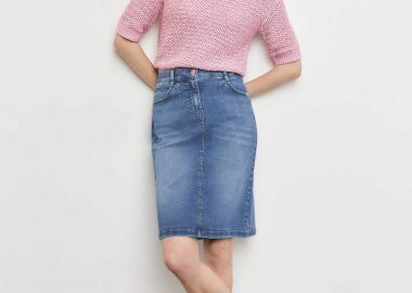 Gerry Weber γυναικεία mini φούστα denim πεντάτσεπη με washed-out effect - 211007-66832 Denim Blue - GERRY WEBER - 