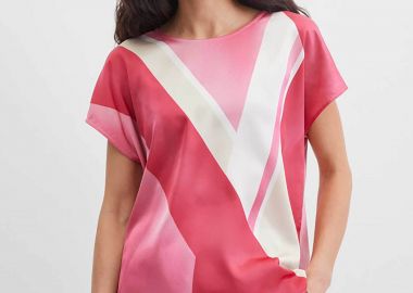 Gerry Weber γυναικεία μπλούζα με print Loose Fit - N61745602044 Ροζ - GERRY WEBER - 
