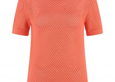 Gerry Weber γυναικεία πλεκτή μπλούζα με διάτρητο σχέδιο - 571068-35748 Πορτοκαλί - GERRY WEBER - 